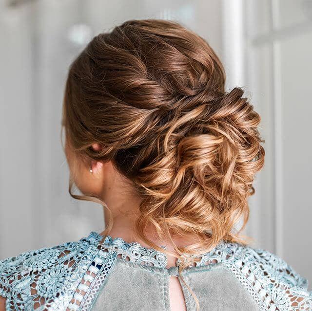 Finger-Combed Twists Wrapped Into Curly Bun